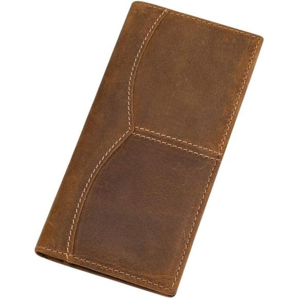 Bags Mens Rfid Vintage Look Genuine Leather Long Bifold Wallet Checkbook Wallets Poshmark